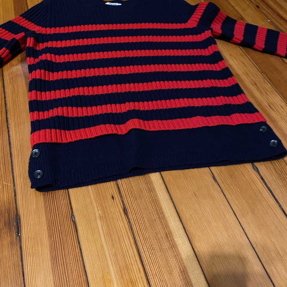 Madewell | Navy and Red Striped Sweater. Size Medium. - Picture 5 of 9